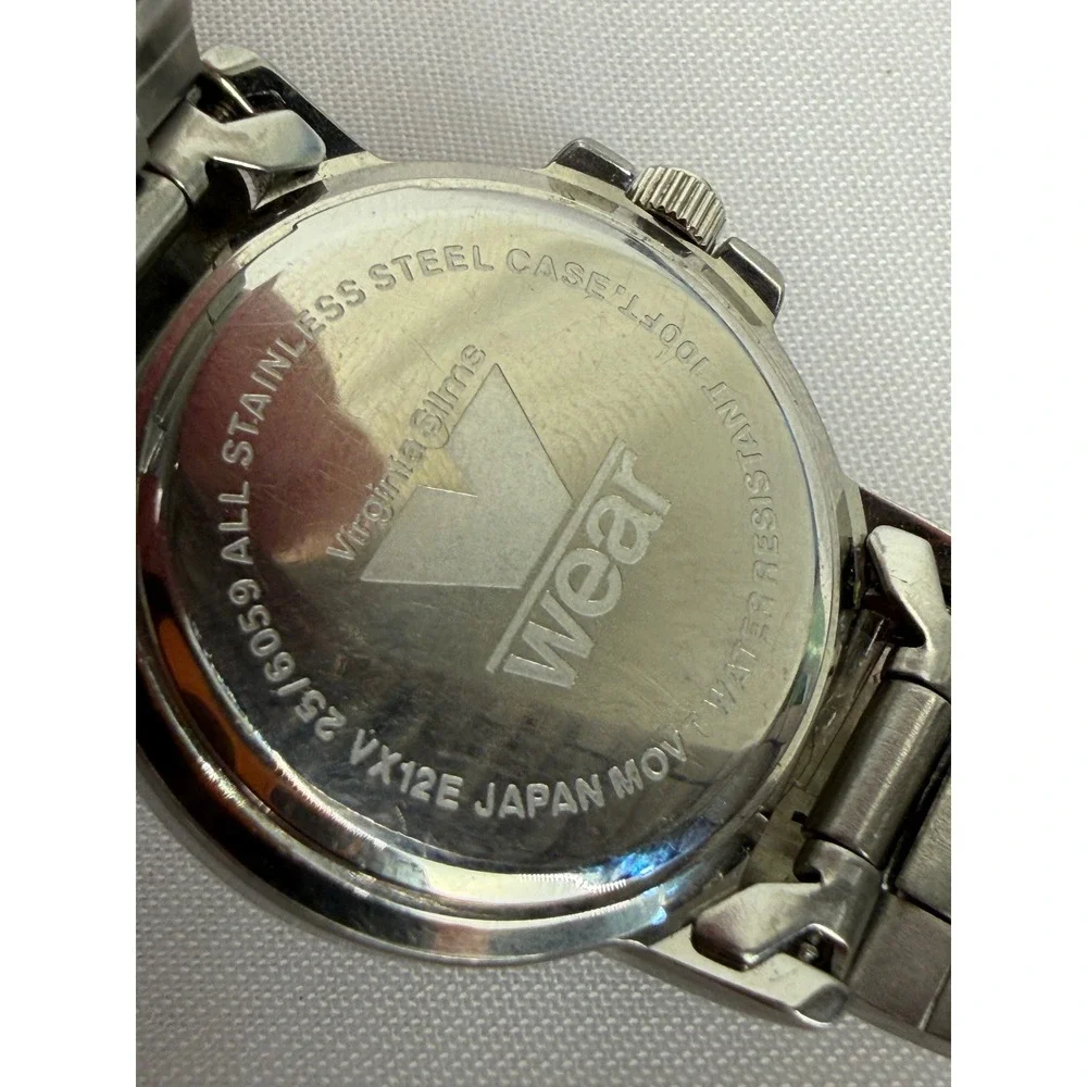 Armitron Durasteel Watch Virginia Slims V Wear Silver Tone White Dial 25/6059